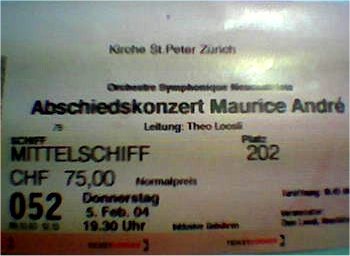 ticket from concert