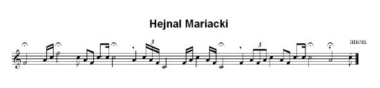 Hejnal Mariacki - music notation