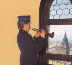 A Trumpeter playing Hejnal Mariacki